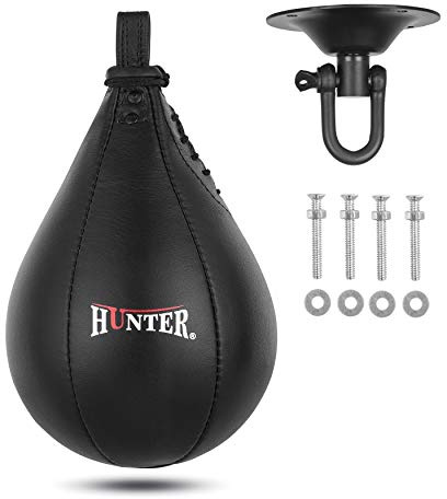 Hunter Speed Ball Boxning Ko Dölj Läder MMA Muay Thai Träning Stansning Dodge Slagväska Kit Hängande Svängbar Träning