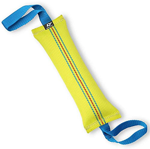 Bull Fit Dog Tug Toy 30 cm with 2 Strong Handles - Made of Durable & Tear-Resistant Fire Hose - Ideal for Tug of War, Fetch & Puppy Training of Medium to Large Dogs - Firmly Stitched Dog Pull Toy