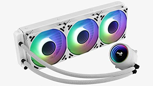 AeroCool MIRAGEL360W, CPU-Flüssigkeitskühlung, 3xLüfter 12cm ARGB, TDP 550W, Weiß