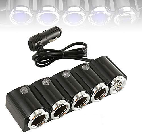 Autoladegerät, 4-Wege Auto Zigarettenanzünder Splitter Spender USB Netzteil Ladegerät, 120W12 V / 24 V Multifunktions Power Car Socket Ladegerät
