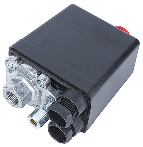 Tyenaza Druckschalter für Kompressor, 220 V, G1/4 Zoll, 0,5 – 1,2 m (Pa), Schwarz, Druckregulierung, Luftkompressorventil, Einloch, FB-30