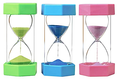 HDDH Clessidra Timer，Clessidre Colorato Sabbia Orologio Set 3/5 Pezzi1，3，5，10，15，30，60 Minuti Perfette in casa,Classe,Cucina,Gli Sport e i Giochie Ufficio Timer