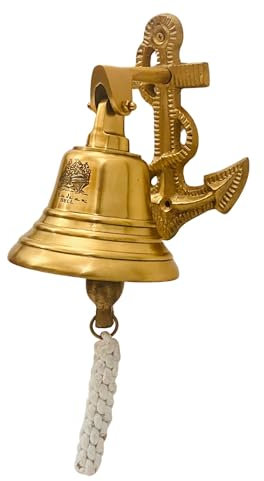 Anchor Schiffsglocken – Große Abendessenglocke für drinnen und draußen, Wandhalterung, dekorative Glocke, laute Hausglocke für Tür, Kneipe, Büro, letzte Bestellung, Schulrufglocken