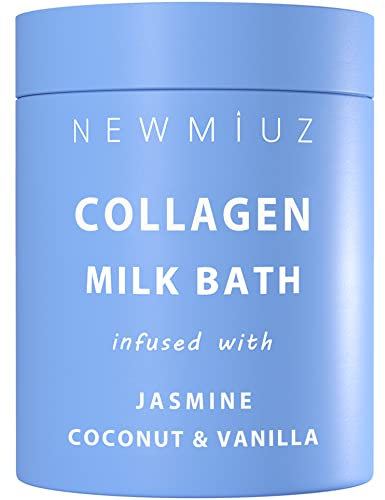 Anti Aging Collagen Milk Bath Soak Moisturize & Soften Skin – Coconut Vanilla Jasmine Luxury Spa Bubble Bath Salt Mother's Birthday Christmas Relaxation Gifts for Women Perfect Stocking Stuffers
