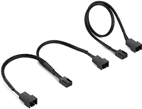 POPPSTAR 3-Pin Lüfter Kabel Set (15cm Y-Kabel (1x Buchse auf 2x Stecker) + 30cm Verlängerungskabel), zum Anschluss von Prozessor- und Gehäuselüfter an Mainboard