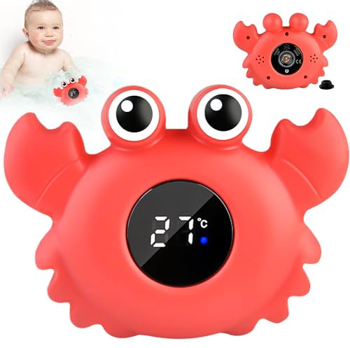 Nizirioo Baby Badethermometer Digitales Thermometer: Digitalthermometer für Badewanne mit LED-Warnleuchte Temperaturwarnfunktion für Spielen in der Badewanne und Sicheres Baden zum Jungen Mädchen