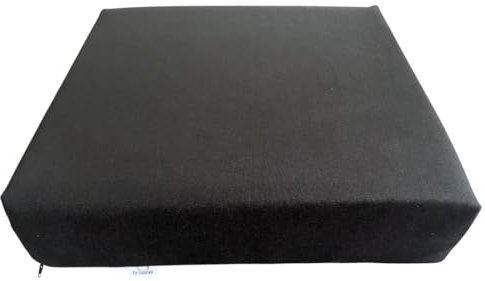 GM Anti-Dekubitus-Kissen für Rollstuhl 42x42x8 cm Memory-Schaum und Polyurethan Stuhlkissen für ältere Menschen Made in Italy (Black)