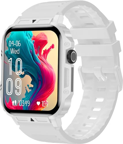 Smartwatch Herren Robust Militär Fitnessuhr mit Telefonfunktion Herzfrequenz Schlafüberwachung Blutdruckmessung Schrittzähler Kalorien 100+ Sportmodi Fitness Tracker Sportuhr für Android iOS