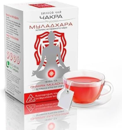 Root Chakra Muladhara 20 Herbal Tea Bags for Balance - Hibiscus Tea, Nettle Tea, Fennel Tea, Rose, Ginger and Liquorice Tea Bags Blend, Cinnamon Barks, Cinnamon Tea, Tea Herbal, 30g