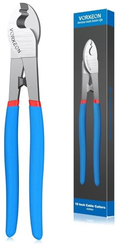 VORXEON Tagliacavi 10 pollici, Wire Cable Cutters Materiale in Acciaio 55# Resistente, Utensili da Taglio per Cavi in Alluminio e Rame Adatto per Tagliare Fili da 0-50mm² (più piccoli di AWG 0)