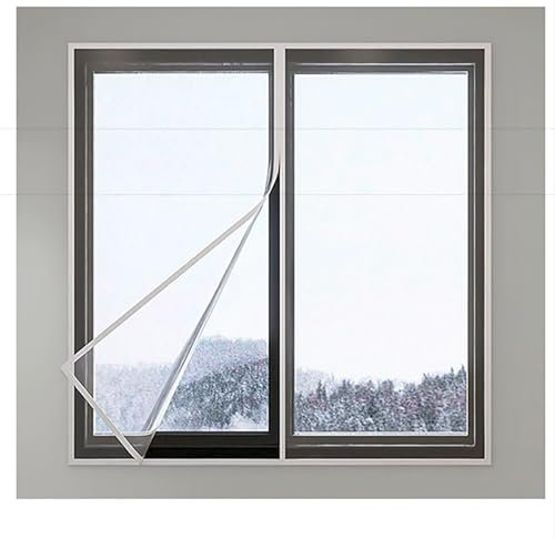 60x110cm,Fenster-Isolierfolie,Kälteschutz und Wärmeschutz im Winter, Einstellbar Fensterisolierungs-Set Heizen & Kühlen transparent (80x190cm)