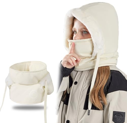 TAGVO Passamontagna in Pile Termico Invernale per Bambini 4-10 Anni, Multifunzionale Antivento Caldo Maschera da Sci Copriviso con Scaldacollo, Berretto in Pile per Sport all'Aria Aperta Ciclismo