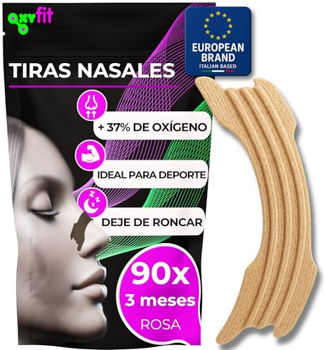 OXYFIT® | 90 Bandes Nasales Anti Ronflement (Nasal Strips) | pour Mieux Respirer et Stopper la Congestion | Écarteur Nasal Adhésif pour Sommeil et Sport (Rose - 90)