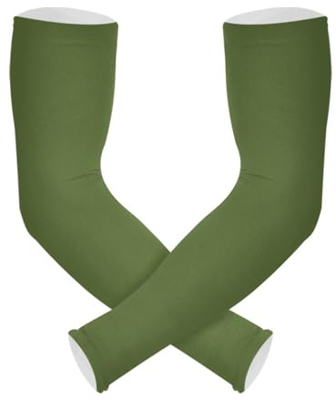 UV-Schutz, kühlende Armstulpen, dunkelolivgrün, einfarbig, einfarbig, Baseball-Ärmel, Tattoo-Abdeckung, Anti-Run, Cubre Brazos, Dunkles Olivgrün, einfarbig, einfarbig, Einheitsgröße