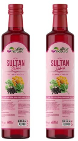 Sultan Vinegar Blend (Chaste Tree Seed, Yarrow Flower, Lady's Mantle, Red Clover, Sage, Onion, Sumac, Grape), Natural Additive-Free Turkish, 16.9 fl oz - PACK OF 2