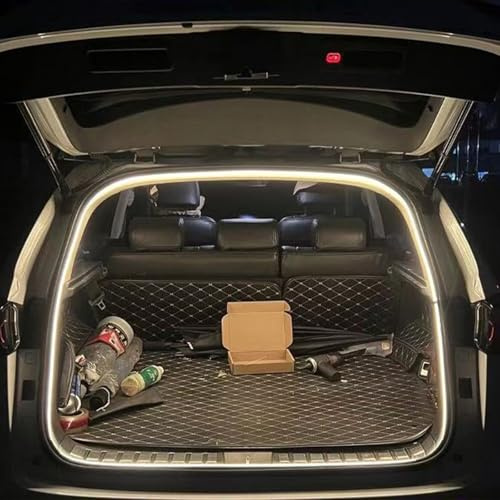 Dynamic Flowing Car Trunk Light Strip – 78/157 Inch Cuttable LED Strip for Car Cargo Area or Interior, Auto On/Off Trunk LED Accent Lighting (B-Warm White,2M/78 Inch)