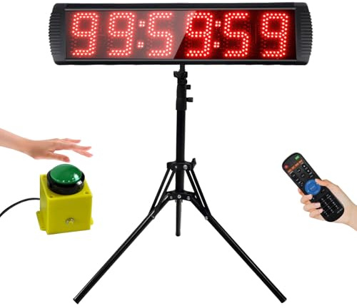 YZ Cronometro, Cronometros Deportivos 5'', Reloj Digital Pared con Countdown/Up CronóMetro, Cronometro Oposiciones Temporizador Digital Led Grande, Temporizador con Control Remoto para Casa Garaje