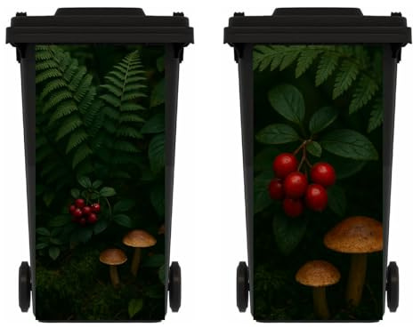 PLQWMR 2pcs 70/82/100cm Large Wheelie Bin Stickers, Self-Adhesive Decorative Dustbin Decals, Removable Stickers for Home Garden, Outdoor, Indoor Wall