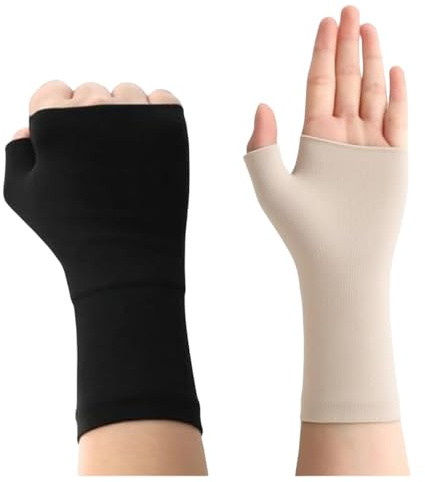 Compression Wrist and Thumb Support for Arthritis Hand Support for Arthritis Carpal Tunnel Joint Pain Tendonitis Sprain for Hand Instability Improve Circulation Unisex(Beige Black,M,10.6-13.7cm)
