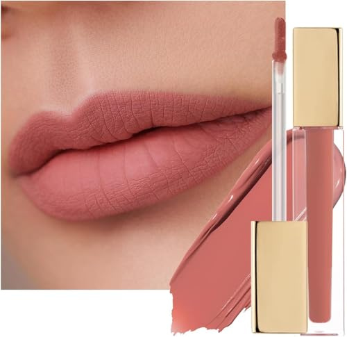YAAJ Liq.uid Pink Nude Lipstick, Coral Pink Long Lasting Lip Stain Waterproof No Tran.sfer, Rose Oil High Pigment C.olor, Vegan & Crue.ty-Free, Co.al Pi.nk