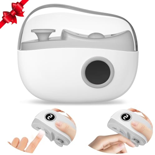 Tagliaunghie Elettrico, 2025 Aggiornato Tagliaunghie Elettrico Automatico 3 In 1, Regolazione a tre Velocità, Con Luce LED, Basso Rumore, Adatto per Bambini, Adulti, Anziano - Grigio