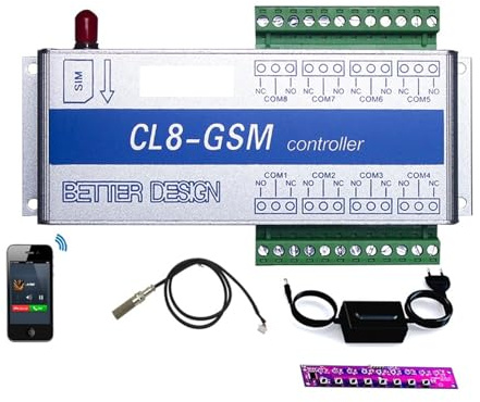 CL8-GSM-NC système d'alarme d'alerte SMS sans fil surveillance de la température alarme GSM + capteur avec alerte de panne de courant,Durabilité par tous les temps(Kit4)
