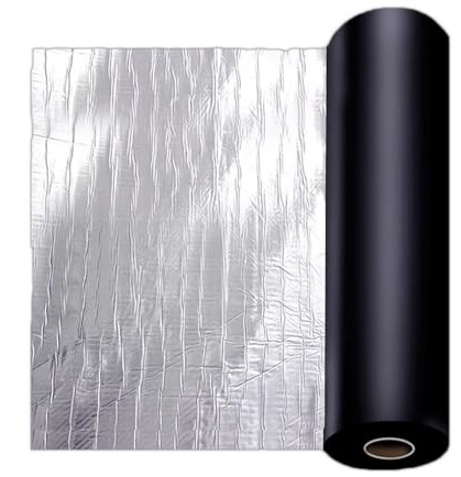 Bande étanchéIté en Bitume Toiture Autocollante, Ruban de Aluminium Adhésif, Rouleau Membrane de Toit Imperméable pour Abri de Jardin, Réparer le Toit(50x100cm)
