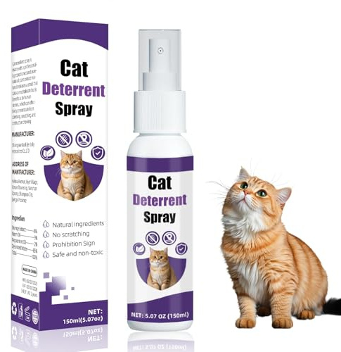 Spray antirrasguños para gatos, spray repelente para gatos para interiores y exteriores, evita que arañen muebles, plantas, sofás, alfombras y cortinas, 120 ml (1 pcs)