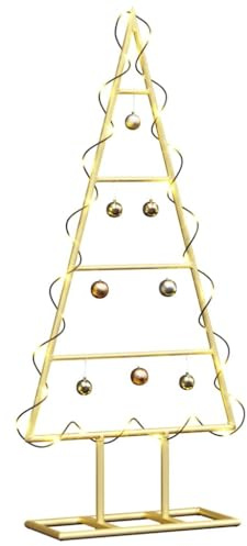 vidaXL Metall Weihnachtsbaum Gold 60 cm Pulverbeschichteter Stahl