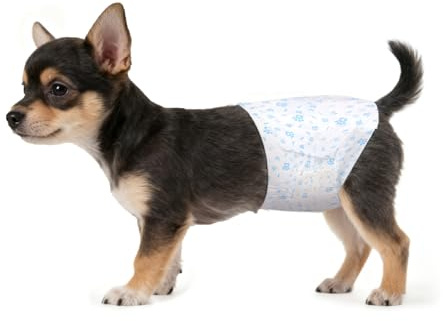 AUYAO Hundblöjor för män, blöjor för män, valpunderlag Nappy (XS) | 20 st engångstrosor hundblöja, absorberande och vattentät, efter operation, husdekoration, stora/medel/små hundar