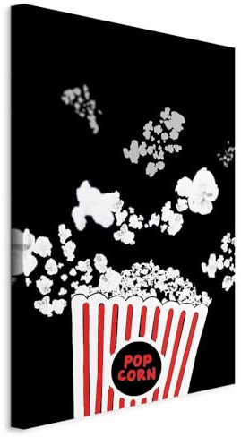 murando - Tableau acoustique Cinéma Soirée Popcorn Drôle 60x90 cm - Décoration murale anti-bruit isolation phonique - Art décoratif maison salon chambre - Décoration i-A-10035-b-a