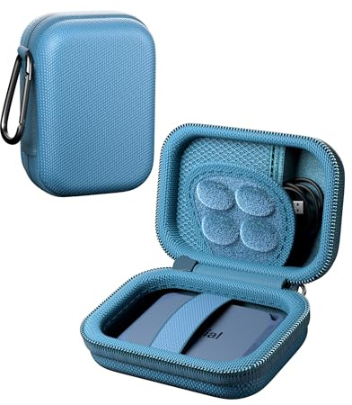 ProCase Hårt fodral för bärbar Crucial X10/X9/X10 Pro/X9 Pro SSD-skiva, USB 1 TB, 2 TB, 4 TB, 6 TB, 8 TB, reseorganisatör, liten förvaringsväska för kabeltillbehör