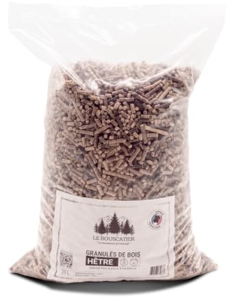 20L Granulés 100% Hêtre pour Barbecue & Four à Pizza, Pellets de Fumage Naturels, Haute Qualité, Arôme Bois Hêtre – Cuisson Grillades, Viande, Poisson & Pizza - Fabrication française