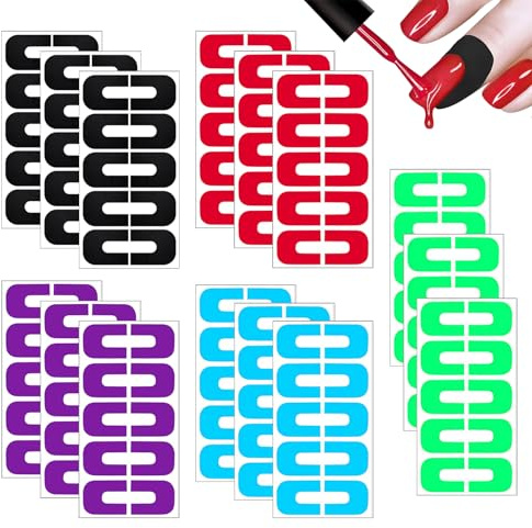 150 Piezas Cintas Desechables Para Uñas Plantillas Barrera Para Uñas Accesorios Básicos Para Decoración De Barrera Protectora Reutilizable Antiderrames Para Bordes Multicolor