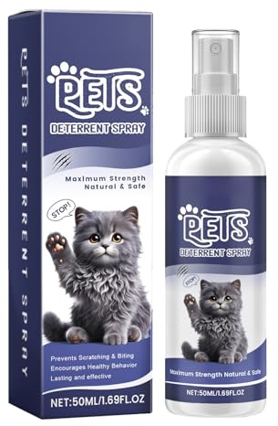 Sprays Repelente Gato,Spray Antiarañazos Gatos Sofa,Sprays Disuasivo para Gat,Disuasión de Arañazos Repelente de Gatos,50ML