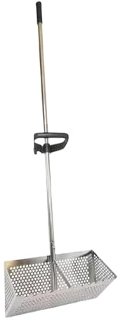 MagiDeal Râteau Anti-Puces de Sable, Râteau à Sable en Métal, Tamis à Sable, Poulet de Sable Râteau de Sable,Panier Large, Outil Manuel pour Ramasser les Coquillages, pour la Pêche et la Plage