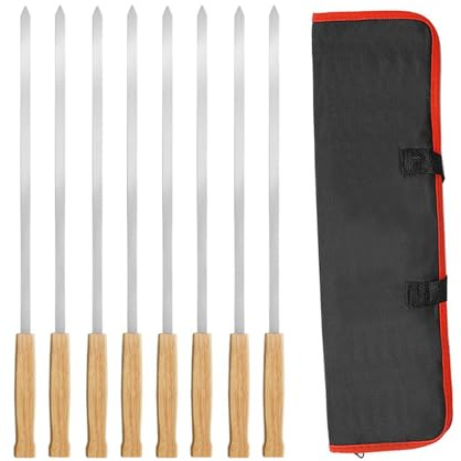WUUISDNX Brochettes Larges pour Barbecue, brochettes Turques en Acier Inoxydable, à chiche-Kebab Plates en Acier Inoxydable pour Barbecue, idéales pour Les Repas et événements extérieur.