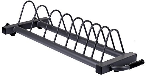 Suprfit Trudwin Hantelscheibenständer - Scheiben Trolly mit Segmenten für bis zu 8 Hantelscheiben, Mobile Hantelscheibenablage mit 2 Transportrollen und Griff, stabile Stahlkonstruktion, Grau