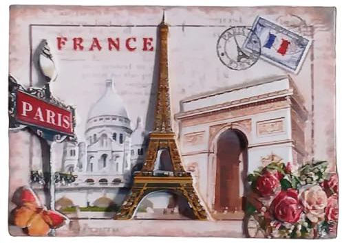 MUYU Magnet 3D Paris Kühlschrankmagnet, Frankreich, Reise-Aufkleber, Souvenir, Blumenmuster, Heim- und Küchendekoration, Werbegeschenk