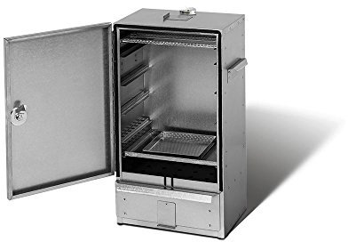 SMOKI Räuchertechnik Forno per affumicatura 70 x 39 x 26 cm, in lamiera d'acciaio FAL, 7011, argento