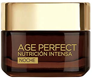 L'Oreal Paris Men Expert Age Perfect Nutrición Intensa Crema Rica Reparadora Noche Pieles Maduras y Desnutridas, Negro, 50 ml (Paquete de 1)