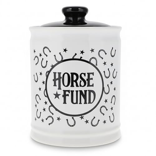 Cottage Creek Jars | Horse Fund Piggy Bank | Ceramic Money Jar Storage Container for Adults & Kids | Gifts for Women & Horse Gifts for Girls, Boys, Men, Cowboys & Cowgirls | Home Decor Savings Bank