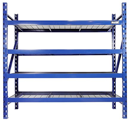 Pro-Lift Garage Storage Shelves - Heavy Duty 4-Tier Adjustable Metal Wire Shelving Units with 8000 lbs Total Capacity for Garage Basement Racking Organization - 72 H X 77 W X 24 D