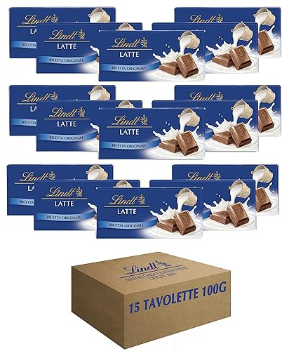 Lindt Tavoletta Classica Cioccolato al Latte, formato 100g - 15 pezzi