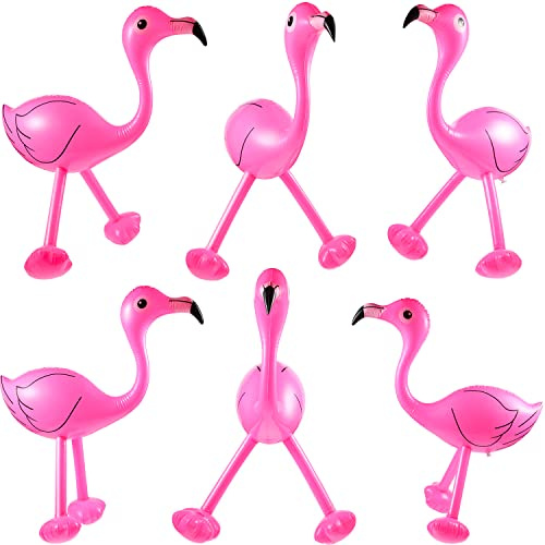 Fenicottero gonfiabile rosa gonfiabile Luau accessori per feste hawaiane decorazione (24 pezzi)