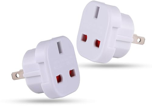 DAPTER 2 Pack UK to US Plug Adaptor (Type G to A & B), USA Travel Adapter 3 to 2 Pin, UK to USA Plug Adapter, American Plug Adapter UK to US, Canada, Australia, Jamaica, Mexico, Thailand, China & More