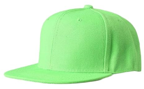 Boolavard Klassische Snapback-Mütze, Mütze, Hip-Hop-Stil, Flacher Schirm, blanko, einfarbig, verstellbare Größe (Grün)
