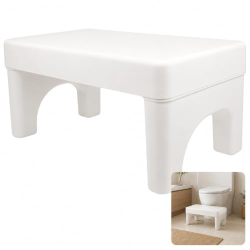 DOITOOL 1-Pack Toilet Step Stool, White Bathroom Squatting