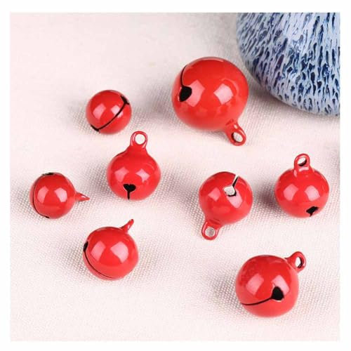 SHTGOI Kleine Glöckchen zum basteln 20 Stücke Rot Schellen Glöckchen mit Öse Metallglöckchen Anhänger aus Kupfer Kleenes Traumhandel Glöckchen Jingle Bells für Weihnachten Schmuck Dekoration 16mm