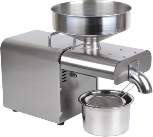 XIAGJAO 1500W Commercial Oil Press Machine, Automatic Oil Extractor, Stainless Steel, Cold Hot Food Grade, Sunflower Seeds, Dried Coconuts, Flaxseed, Peanuts